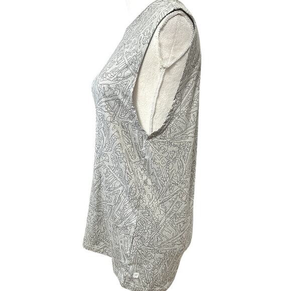 Fabletics Tank Top Crew Neck Sleeveless Abstract Pattern Lightweight Gray Small - Picture 5 of 9